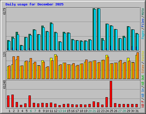 Daily usage for December 2025