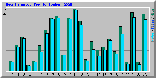 Hourly usage for September 2025