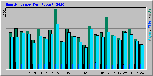 Hourly usage for August 2026